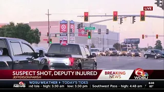 JPSO deputy hurt after shooting suspect near gas station