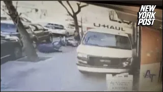 Surveillance video shows U-haul smash into the back of a moped in Brooklyn | New York Post