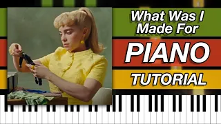 “What Was I Made For?” by Billie Eilish | (Easy) Piano Tutorial & Play Along | chords + melody