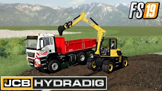 FS19 NEW JCB HYDRADIG 110 EXCAVATOR PUBLIC WORKS SMALL TOWN TP FARMING SIMULATOR 19 MODS