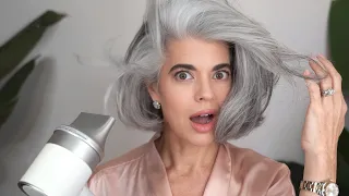 How I Style My Short GRAY Hair WITHOUT Heat Damage | Nikol Johnson