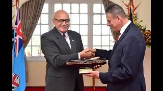 Fijian President receives credentials from the Ambassador of Ecuador