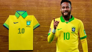 Brazil paper jersey| How to make a T-shirt jersey | origami | paper craft