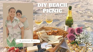 VLOG: valentines picnic date 🧺💐 🍾 | aesthetic picnic at the beach, quick & easy picnic set up