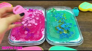 PINKvsMINT?Mixing random into GLOSSY slime!Satisfying Slime Video #263 #slime #الشعب_الصيني_ماله_حل