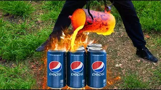 Experiment: LAVA vs PEPSI Cans