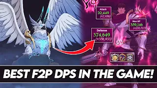 NEW *BEST* F2P DPS IN THE ENTIRE GAME?! BLUE GRIAMORE PVE SHOWCASE!!! (Hraesvelgr) 7DS Grand Cross