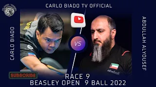 Carlo Biado VS Abdullah Alyousef| Beasley Open 9 ball | Race 9 |Alternate Break