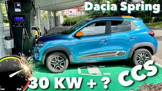 DER Dacia Spring Schnelllade TEST - Wie schnell lädt er wirklich an der Schnellladesäule mit CCS ?