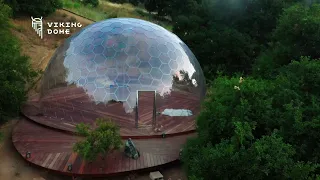 The Largest Luxury frameless transparent dome D12 meters glamping Butterfly Mountain LA USA