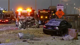 Montréal: Camion vs autos 40 et Halpern / Collision semi vs cars 1-15-2020