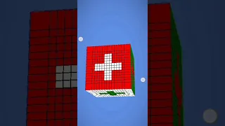 3D 😱🌹 How To Make Flag Of Switzerland On Rubix Cube #3d #switerland #rubikscube #cube #shorts