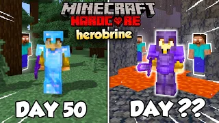 Can I Survive in a HEROBRINE Hardcore World? (Day 51-100)