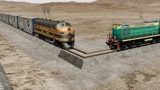 BeamNG.Drive - Trains vs 90 Degree Turn Crashes 11 | BeamNG High Speed