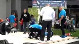 Radek Rosa - 120,130,140kg Farmer's Walk - Strongman Aš 2015