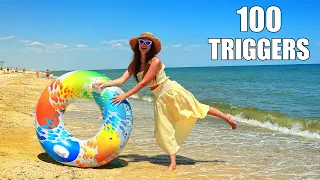 ASMR 100 TRIGGERS in 10 minutes on the SEA | АСМР 100 ТРИГГЕРОВ за 10 минут на МОРЕ