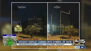 Menorah in Chandler family’s yard twisted into swastika