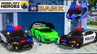 Police Motorcycle, Police Car, Patrol Truck Catching Sport Car | Wheel City Heroes USA