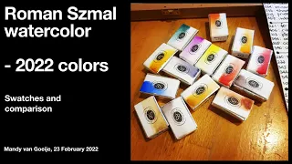 Roman Szmal NEW 2022 colors - watercolor swatches and comparison