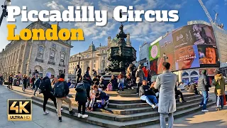 [4K] Piccadilly Circus | London Walking Tour | Walking around Piccadilly | 4K UHD