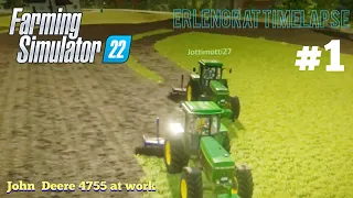 Farming simulator 22. Erlengrat  timelapse #1, john deeres and silage work in progress!!