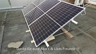 Gestell für eine #Gartensolaranlage auf einer #Garage XY9777