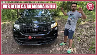 PE GUSTUL ROMÂNULUI! SKODA KODIAQ vRS 2.0 BiTDI 240 CP, consum MIC, putere MARE, portbagaj cât CASA!