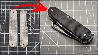 Flaming titanium Victorinox scales black!!!