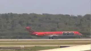 Aserca Airlines (SBA Livery) MD-82 YV348T Takeoff from Maiquetia International airport