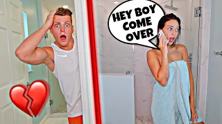 SPYING ON MY GIRLFRIEND FOR 24 HOURS! *CAUGHT*