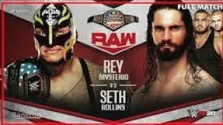 wwe raw monday night-rey mysterio VS seth rollins - US Championship Match-23 december 2019