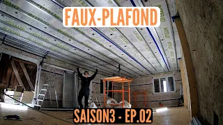 S3E02 RENOVATION GRANGE: Porte d'entrée, Faux plafond SIXBOX et délimitation des pièces!