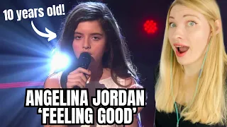 Vocal Coach Reacts: Angelina Jordan (10 Year Old) - Feeling Good "LIVE on The Stream Gir Tilbake"