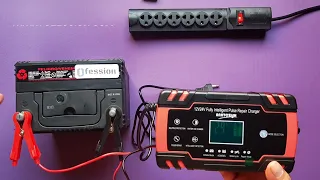 Cargador batería y mantenedor 12v v 24v, recupera la potencia hasta baterias de 150AH camión, auto