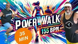 155 BPM Turbo Power Walk March: High Energy Cardio Aerobics Challenge | 35 Min | Calorie Torcher