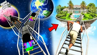 GTA 5 : Franklin Shinchan & Pinchan Found Secret Ladders To Heaven & Space In GTA 5 !