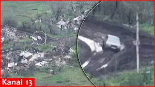 Ukrainian artillery "saved" a Russian vehicle that sank into the mud carrying fighters