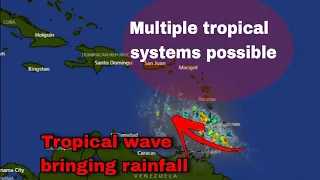 Tropical wave bringing rainfall to parts of Caribbean, busy period ahead
