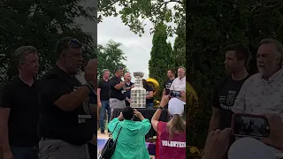 Ben Hutton with the Stanley Cup