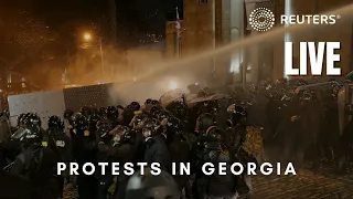 LIVE: Scenes outside Georgia parliament following unrest over ‘foreign agents’ bill