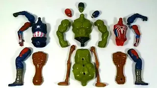Merakit Mainan Hulk Smash vs siren head vs captain America vs Spiderman Miles Morales Avengers Toys