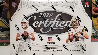 2020 Certified Football Hobby Box Opening. 4 Hits!