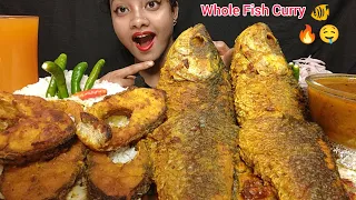 4KG😱 WHOLE FISH CURRY,FISH FRY WITH WHITE RICE 🔥 FOOD EATING VIDEOS 🤤 EATING SHOW 😋 BIG BITES 🤘