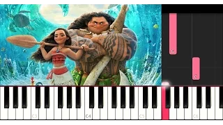 Moana - How Far I'll Go (SLOW EASY PIANO TUTORIAL)