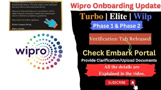 wipro onboarding update | Check Embark Portal | Turbo, Elite & Wilp - Phase 1 & Phase 2 🔥👍