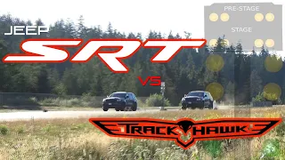 Jeep SRT vs Jeep Trackhawk 1/8 mile drag race.