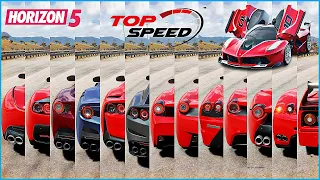 Forza Horizon 5 - Top 27 Fastest Ferrari Cars | Acceleration & Top Speed Battle (Upgrade)