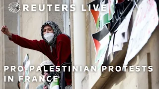 LIVE: Pro-Palestinian activists demonstrate outside France's Sciences Po university