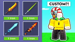 Roblox Bedwars, But CUSTOM SWORDS = 1 IRON..