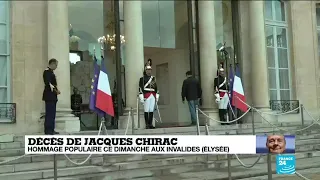 Décès de Jacques Chirac : un recueil de condoléances mis à disposition du public à l'Elysée